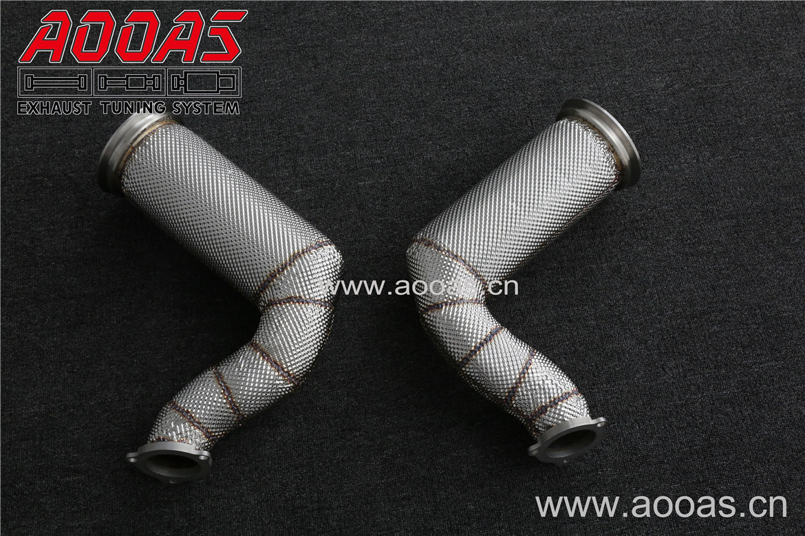 Porsche Cayenne 9y0 2.9t national 5   All SS304 / Catless Downpipe With Heat Shield 